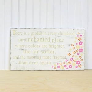... Flower Garden Quote Sign. Children Nursery Room. Vintage Style