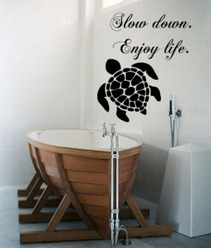 Turtle Wall Decals Quote Slow Down Enjoy Life Sea Ocean Animals ...