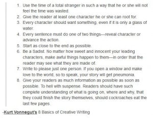 Kurt Vonnegut's 8 basics of creative writing: Writing Journ, Writing ...