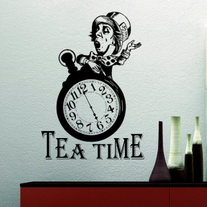 Mad Hatter Tea Party Alice In Wonderland Wall Decal Quote Tea Time ...