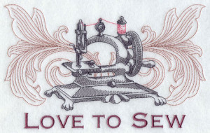 Love to sew machine embroidery design.