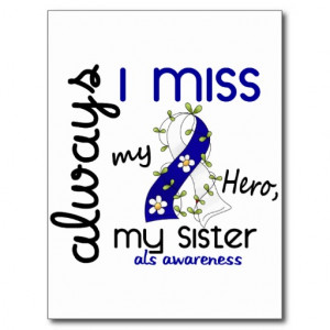 ALS Always I Miss My Sister 3 Postcards