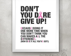 BREAST CANCER Inspirational Print / Don't Give UP! / Believe / Pink ...