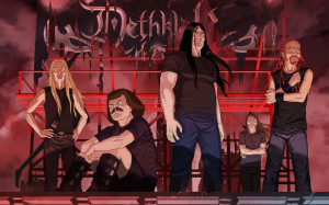 Cartoon - Metalocalypse Hot Metal Dethklok Explosion Nathan Skwisgaar ...
