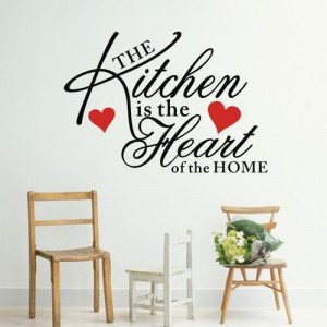 ... STICKER QUOTE KITCHEN HEART HOME DINING ROOM LARGE WALLPAPER SAYING