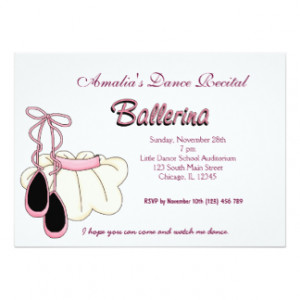 Dance Recital 5x7 Paper Invitation Card