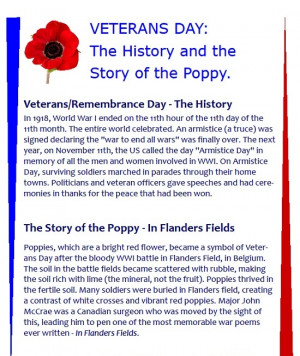 Veterans Day Poppy History