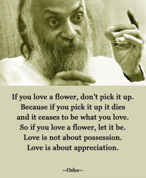 Love is about appreciation