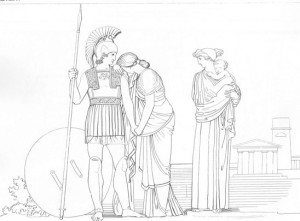 : Hector's Farewell to Andromache, Iliad 6 (Flaxman's Iliad ...
