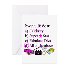 SWEET 16 DIVA Greeting Card for