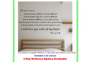 Details about LOVE QUOTES Wall Art Decal Stickers WHEN I SAW YOU