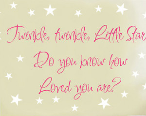 Nursery Quote Saying Wall Decal Twi nkle Little Star Baby Boy Girl ...
