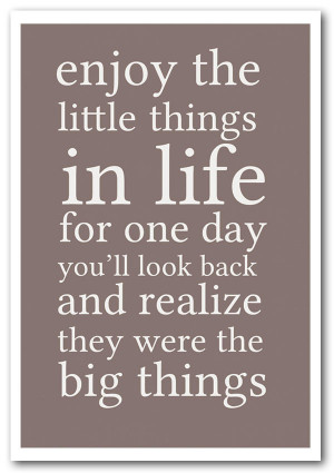 ... details for Motivational Quote Enjoy The Little Things In Life Beige