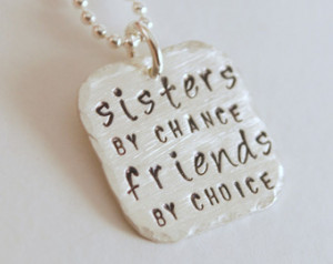 Sisters By Chance - Friends By Choi ce Jewelry Gift for Sister Hand ...