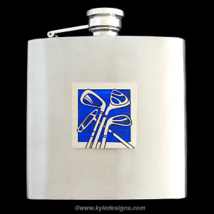 Golfer Flask - Engrave with some sage advice