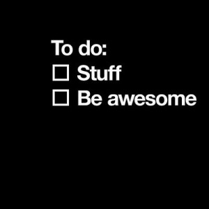 get stuff done and I try to be awesome.