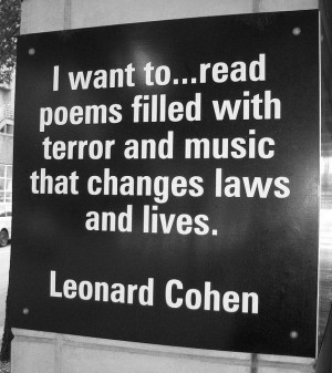 Charlotte Library Quotes _ Leonard Cohen by trythesky, via Flickr