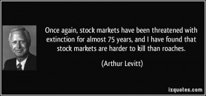 Once again, stock markets have been threatened with extinction for ...