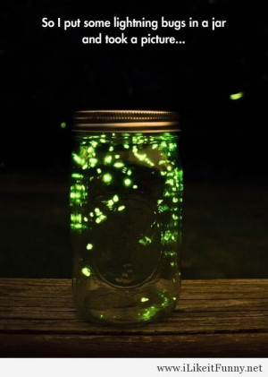 Awesome lightning bugs in a jar