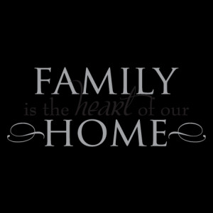 family is the heart of the home wall decal