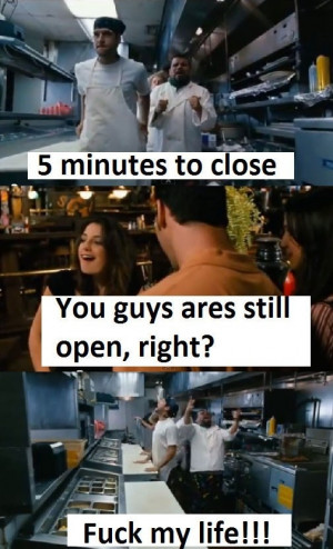 Minutes To Close In a Restaurant…