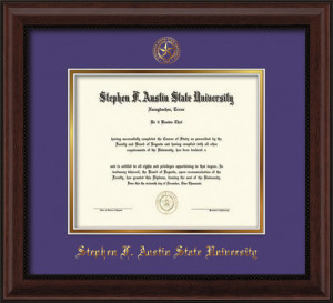 Stephen F. Austin State University Diploma Frame - Mahogany Bead - w ...