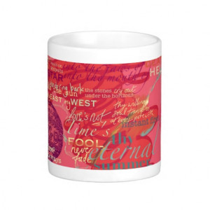 Shakespeare Love Poetry Quotes Mug Pink