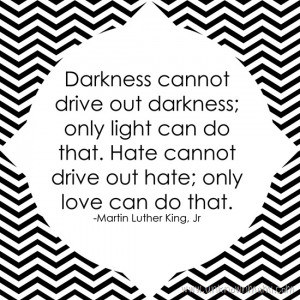 Darkness Cannot Drive Out Darkness; Only Light Can Do That. Hate ...
