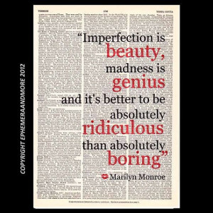 ... www.etsy.com/listing/122100295/marilyn-monroe-quote-imperfection-is