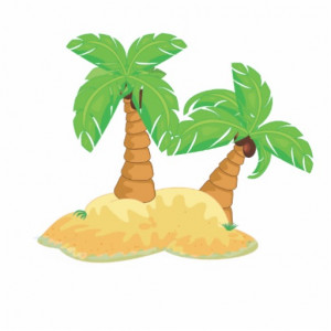 Cartoon Island With Two...