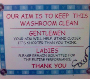 No manners Toilet signboard