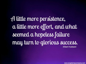 Persistence and a little more effort