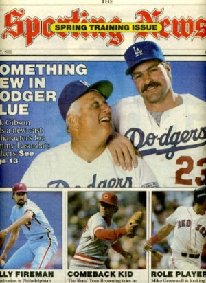 sporting News March 7 1988 Tommy Lasorda & Kirk Gibson/Los Angeles ...