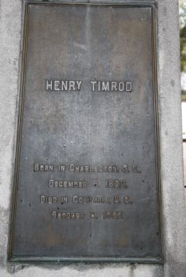 Henry Timrod Marker Photo Click for full size