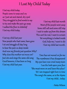 Losing a child is an emotional hell that you live Everyday! Only God ...