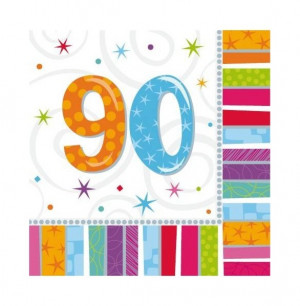 16 3-Ply Lunch Napkins - 90th Radiant Birthday