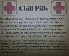 Chill Pills Gag Gift for Coworker or Student dealing with stress Chill ...