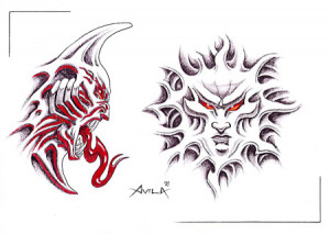 Pin Evil Demon Tattoo Flash...