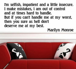 FREE SHIPPING - AT MY BEST MARILYN MONROE QUOTE 5 WALL STICKER ...