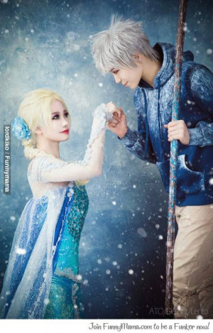 Excellent Jack Frost and Elsa cosplay!>> not in love with the Elsa ...