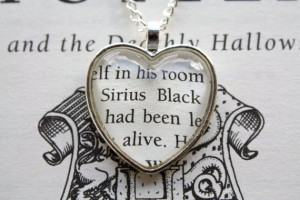 Sirius Black Book Quote: Harry Potter Heart Necklace