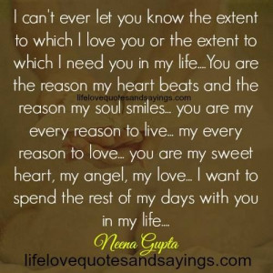 you in my life….You are the reason my heart beats and the reason my ...