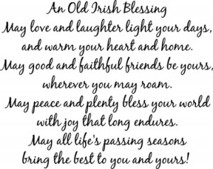 ... Old Irish Blessing Love Laughter Wall Decals Trading Phrases Wallpaper