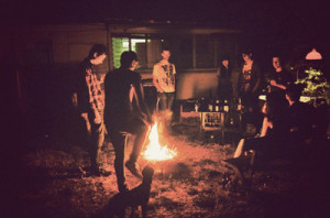 bonfire, fire, hipster, indie, light, night, party, people, wild ...