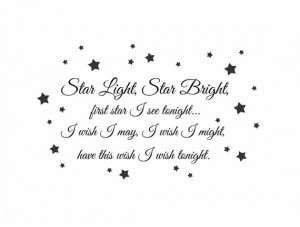 Star Light Star Bright Wish Vinyl Wall Decal - Baby Nursery Wall Quote ...