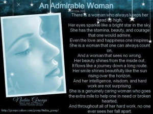 AN ADMIRABLE WOMAN :)