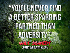You’ll never find a better sparring partner than adversity ...