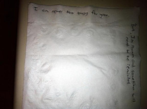 Dad with cancer writes daily inspirational notes on napkins to ...