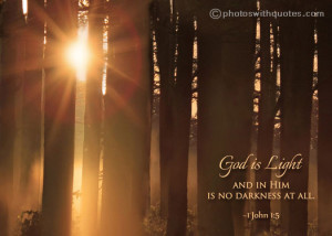 God is Light and in Him is no darkness at all.