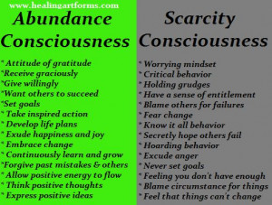 Scarcity Consciousness Compared: Choo Abundance, Mind Vs Consciousness ...